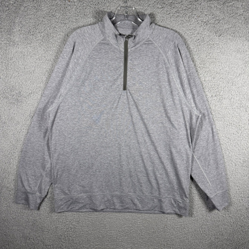 G/FORE Mens XL Heather Grey Circle G Logo Quarter Zip Golf Pullover Sweater